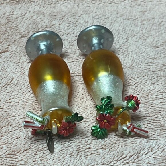 Two Department 56 Christmas Hand Blown Glass Cocktail Themed Holiday Ornaments - Picture 2 of 15